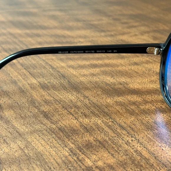 New Ray-Ban Cats 5000 RB4125 601/32 Black / Grey Gradient 59MM Sunglasses - Picture 5 of 8